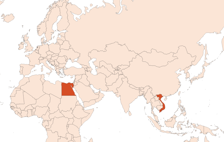 Map for Basilic Grand Vert HE (N° CAS 8015-73-4)​