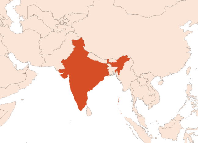 Map for Bois de Santal Mysore Extra HE (N° CAS 8006-87-9 / 84787-70-2)​