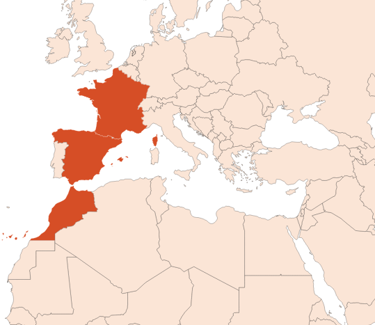 Map for Cyprès HE (N° CAS 8013-86-3)​