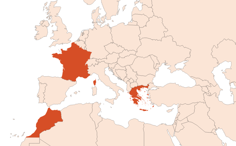 Map for Lentisque Absolue (N° CAS 61789-92-2)​