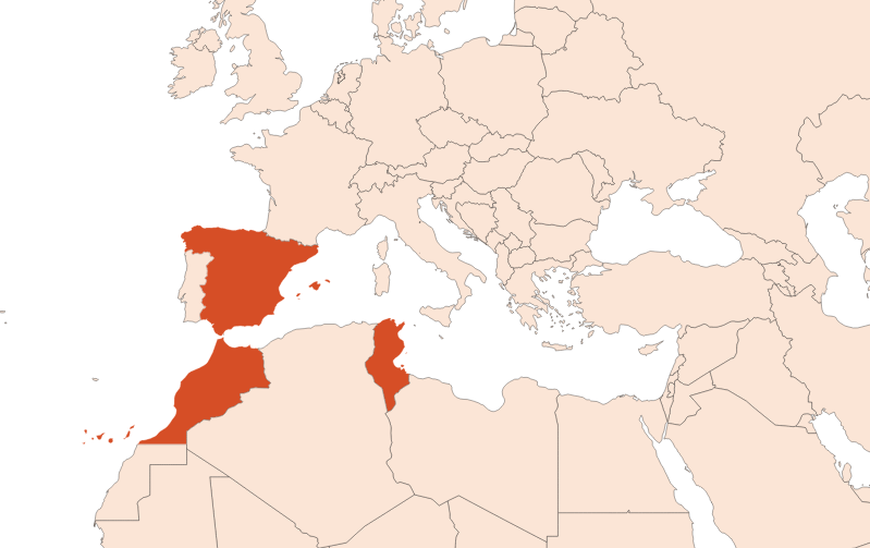 Map for Romarin HE (N° CAS 8000-25-7)​