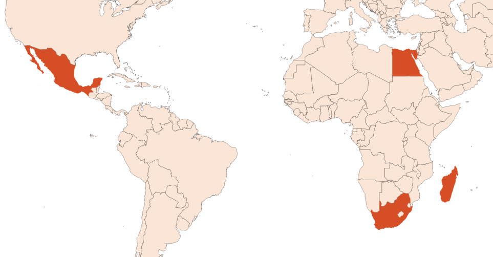 Map for Tagetes EO (CAS N° 8016-84-0)​